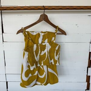 Yellow and White Women's Top